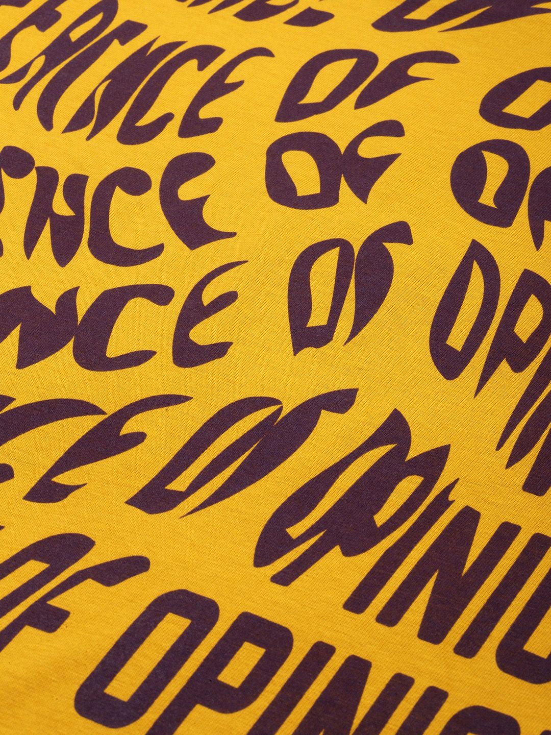 Difference of Opinion Men Mustard Yellow & Coffee Brown Back Print Oversized Cotton Tshirt