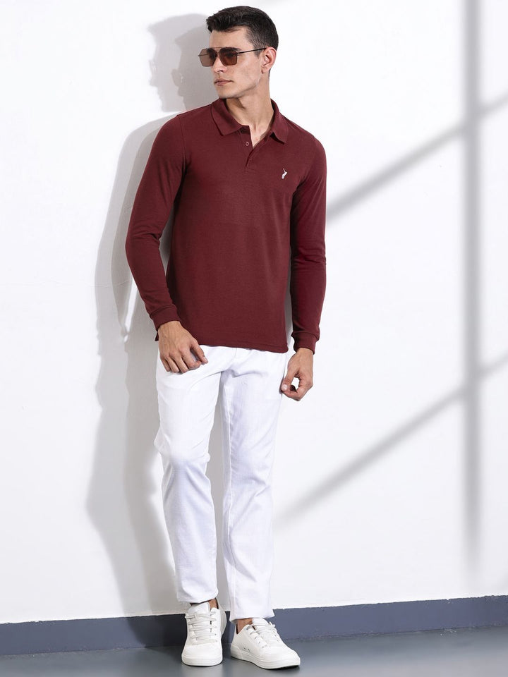 Thomas Scott Men Solid Polo Collar T-shirt