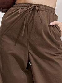 Tokyo Talkies Women Solid Elasticated Waist Straight FIt Casual Pants
