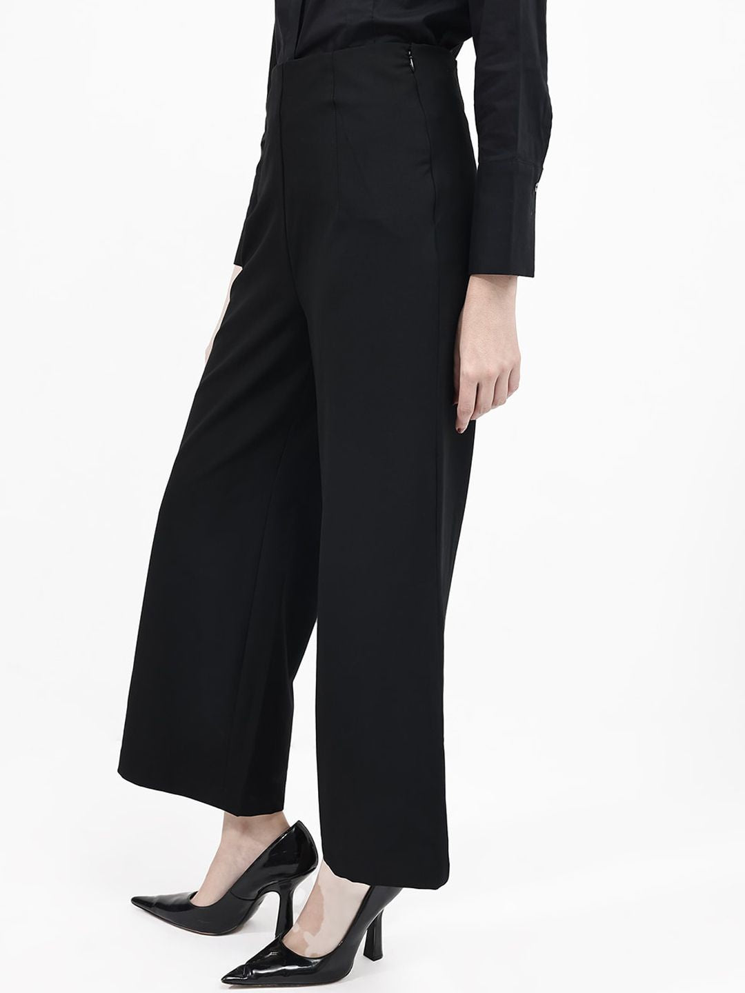 RAREISM Women Cotton High-Rise Trousers