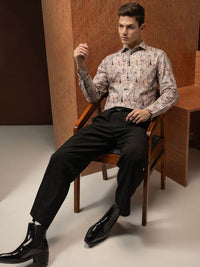 LOCOMOTIVE Slim Fit Printed Opaque Casual Shirt