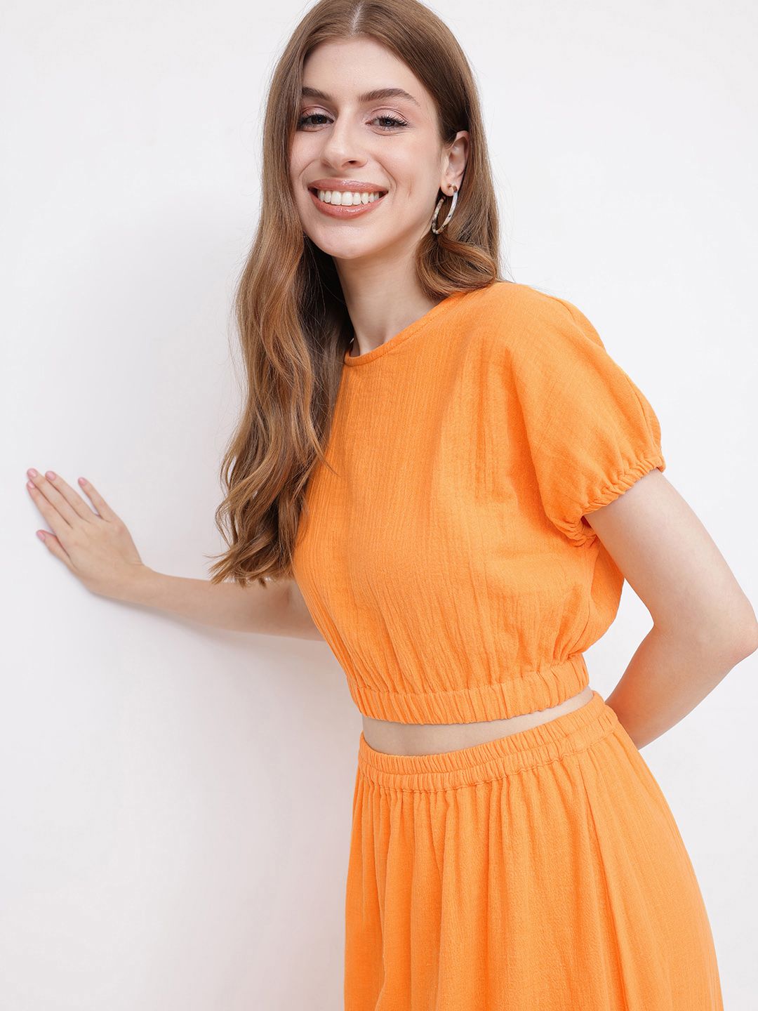 DressBerry Cozy Chic Blouson Crop Top