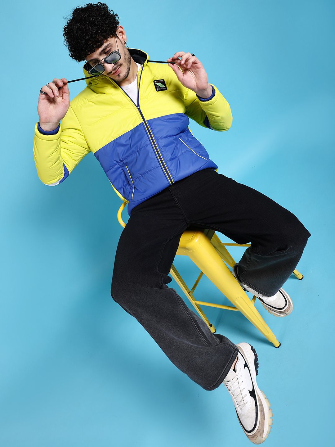 The Indian Garage Co Men Colourblock Regular Fit Puffer Jacket
