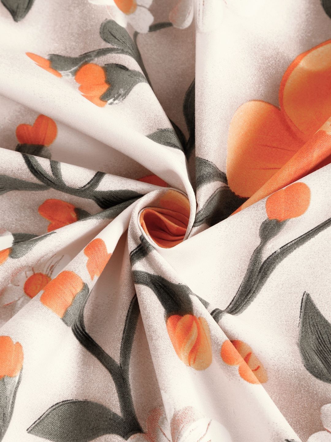 Myntra Elegant Cream Floral Printed Dilengkapi 300 TC King 7D Cadar & 2 Sarung Bantal