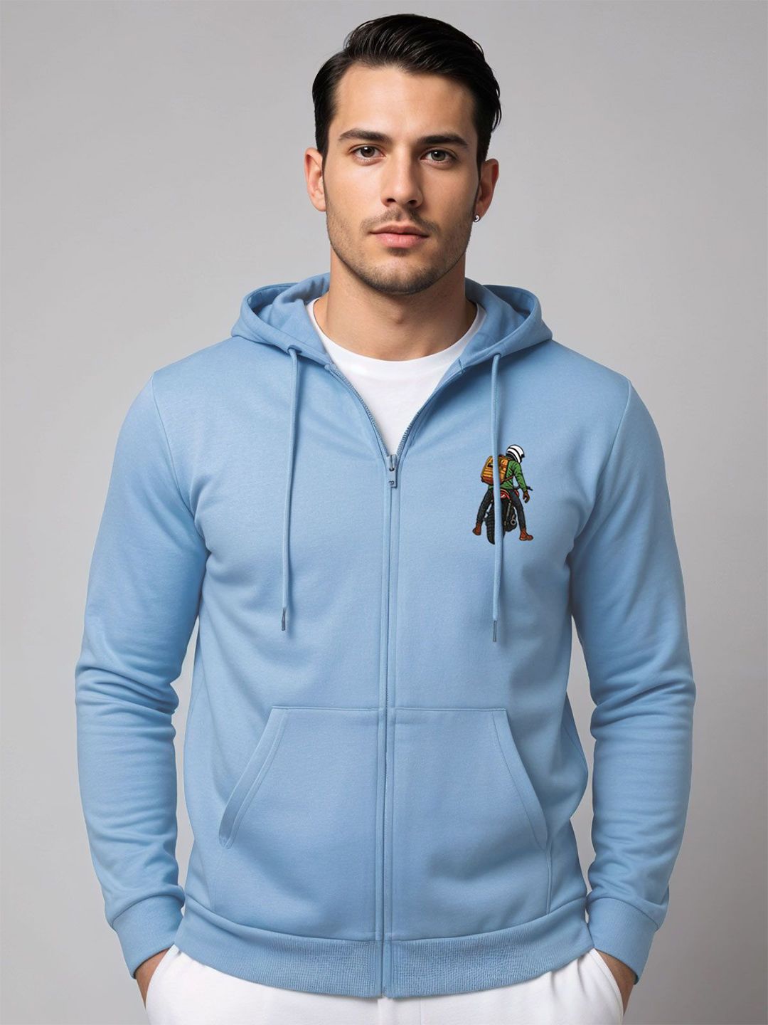 ADRO Men Printed Hooded Sweatshirt