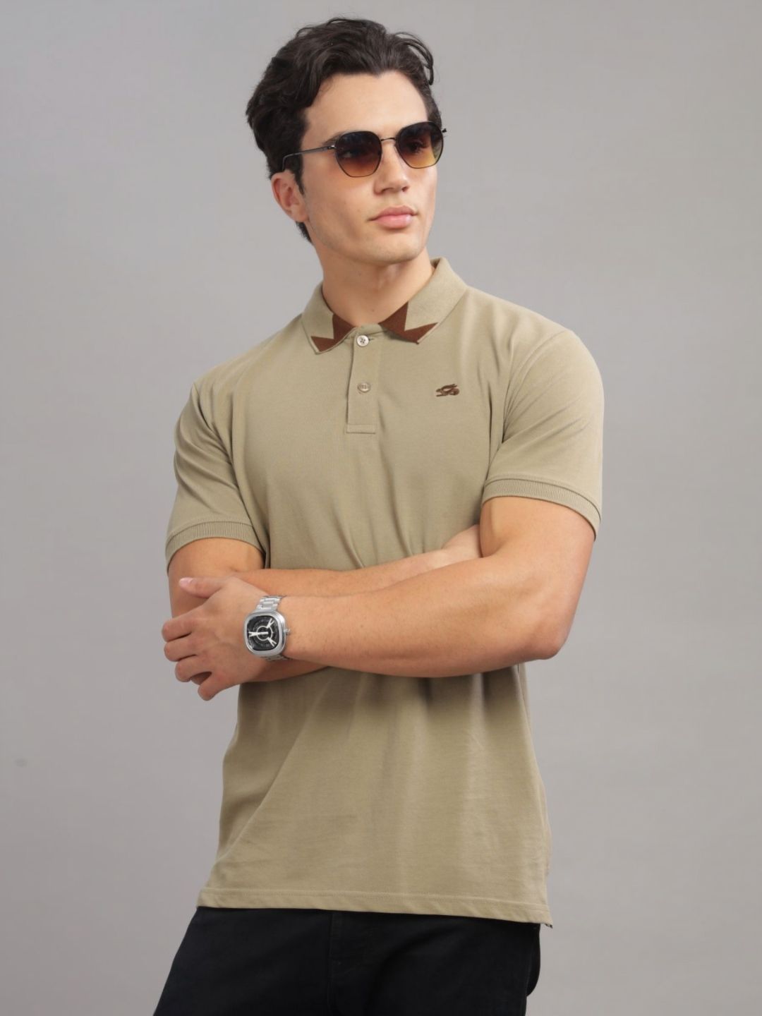 ADRO Men Polo Collar T-shirt