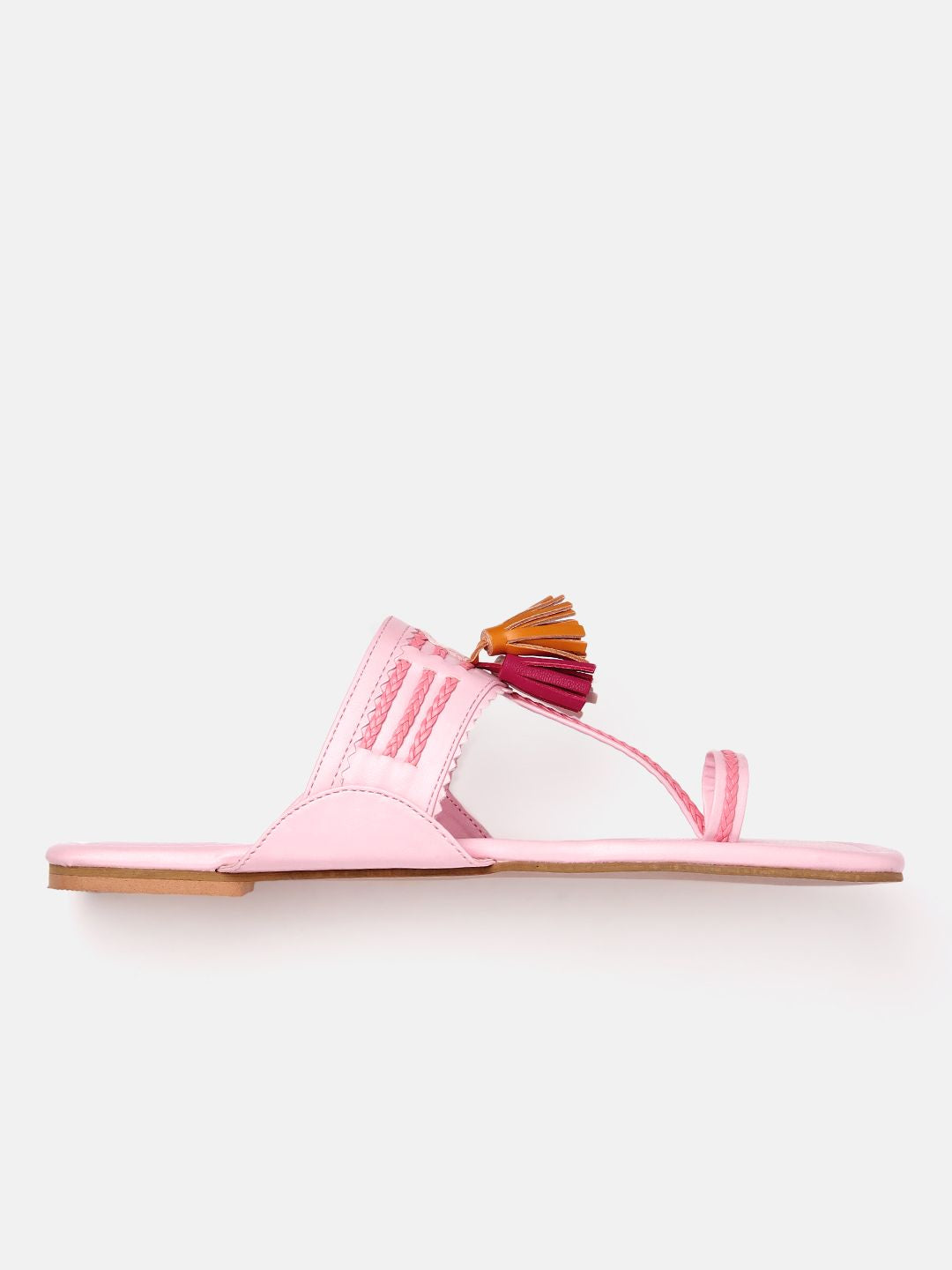 Anouk Women Braided Detail Handcrafted Ethnic One Toe Flats with Tassels
