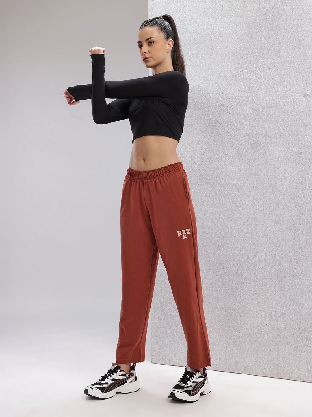 HRX by Hrithik Roshan Women Brand Logo Detail Training Track Pants