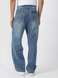 Urbano Fashion Men Pure Cotton Loose Relaxed Fit Slash Knee Heavy Fade Jeans