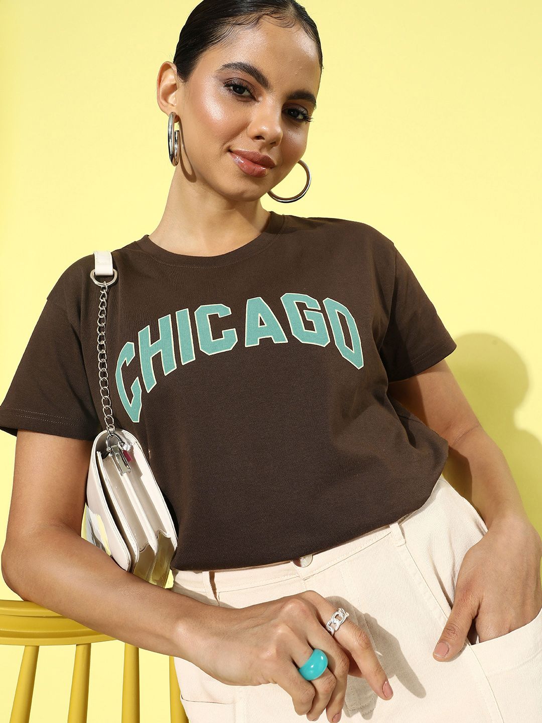 DILLINGER Women Typography Printed Boxy T-shirt