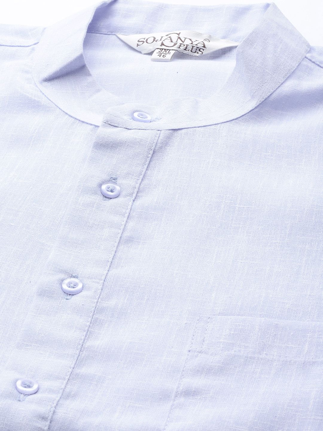 SOJANYA PLUS Men Blue Woven Design Dobby Straight Kurta