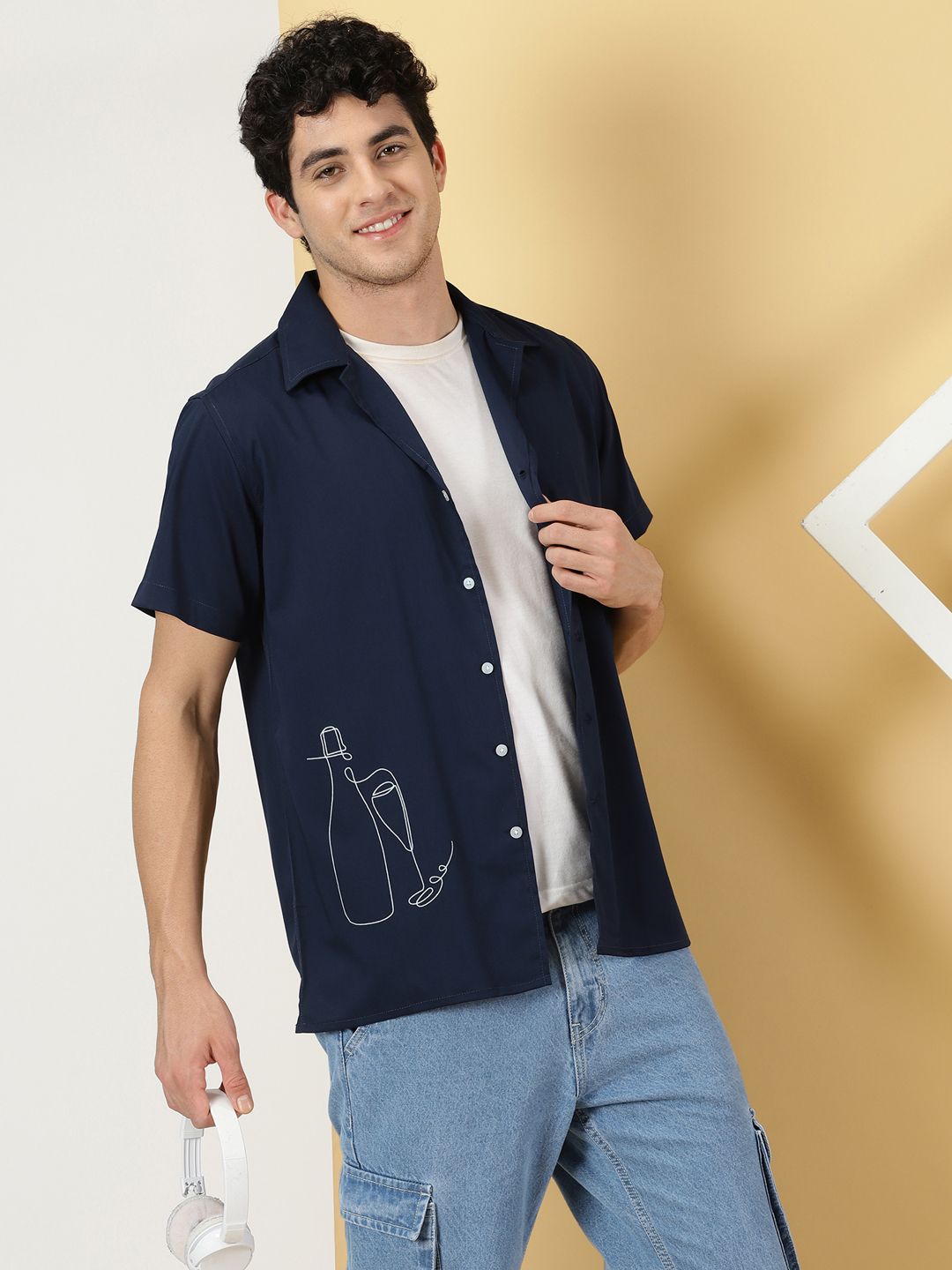 Thomas Scott Classic Spread Collar Short Sleeves Casual Shirt