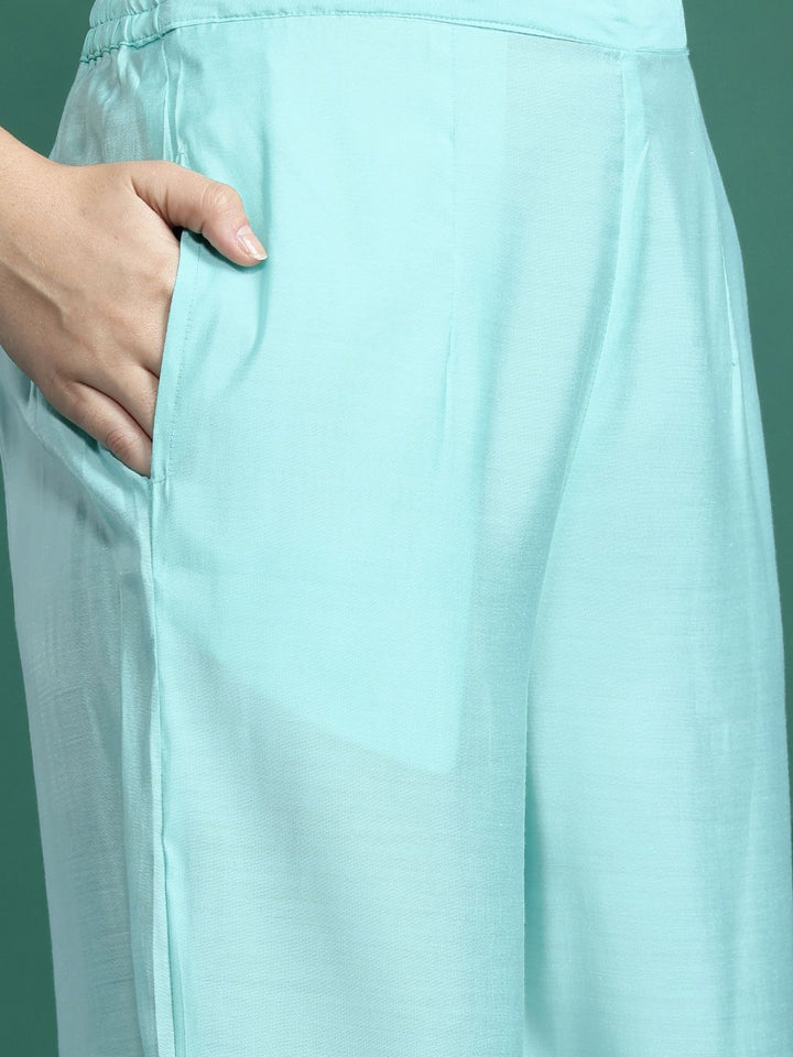 Indo Era Floral Embroidered Thread Work Kurta with Trousers & With Dupatta