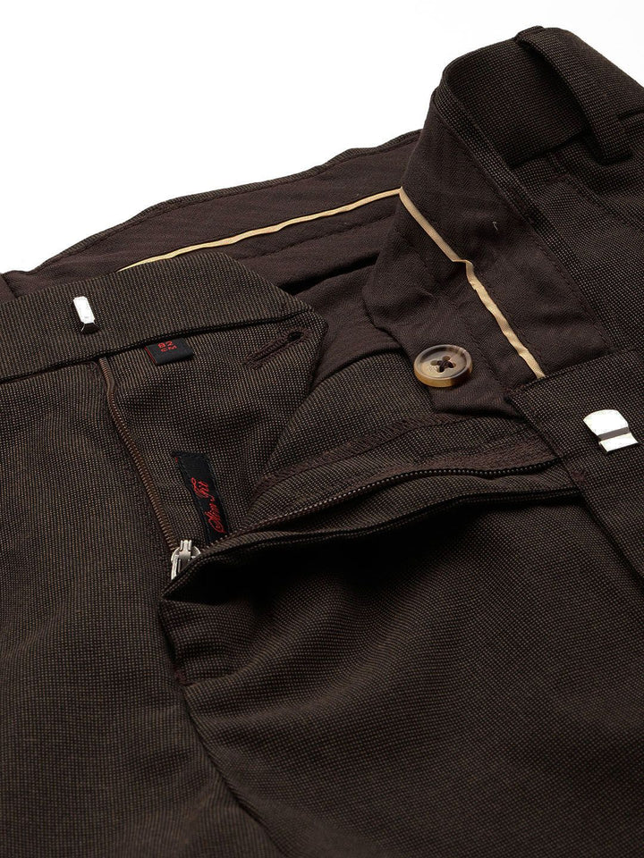 Raymond Men Textured Slim Fit Formal Trousers