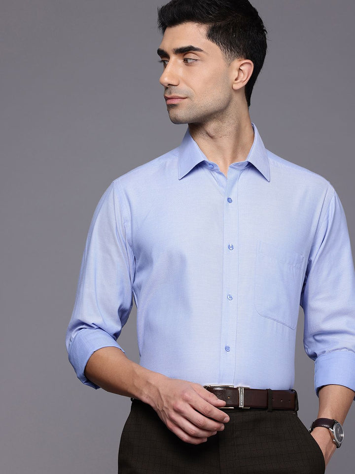 Raymond Slim Fit Textured Pure Cotton Formal Shirt
