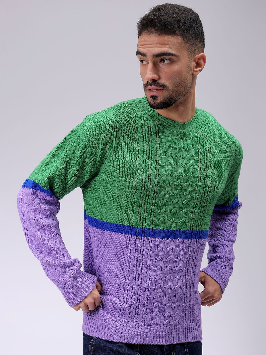 The Indian Garage Co Men Self Design Pullover