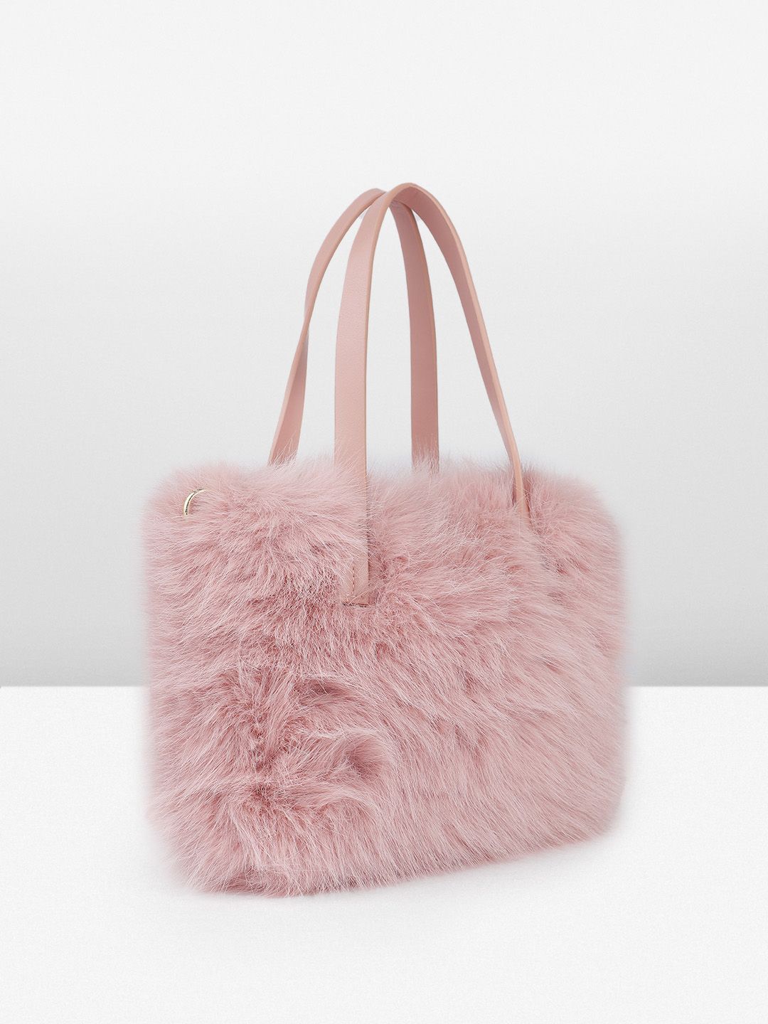 DressBerry Structured Handheld Bag With Fur