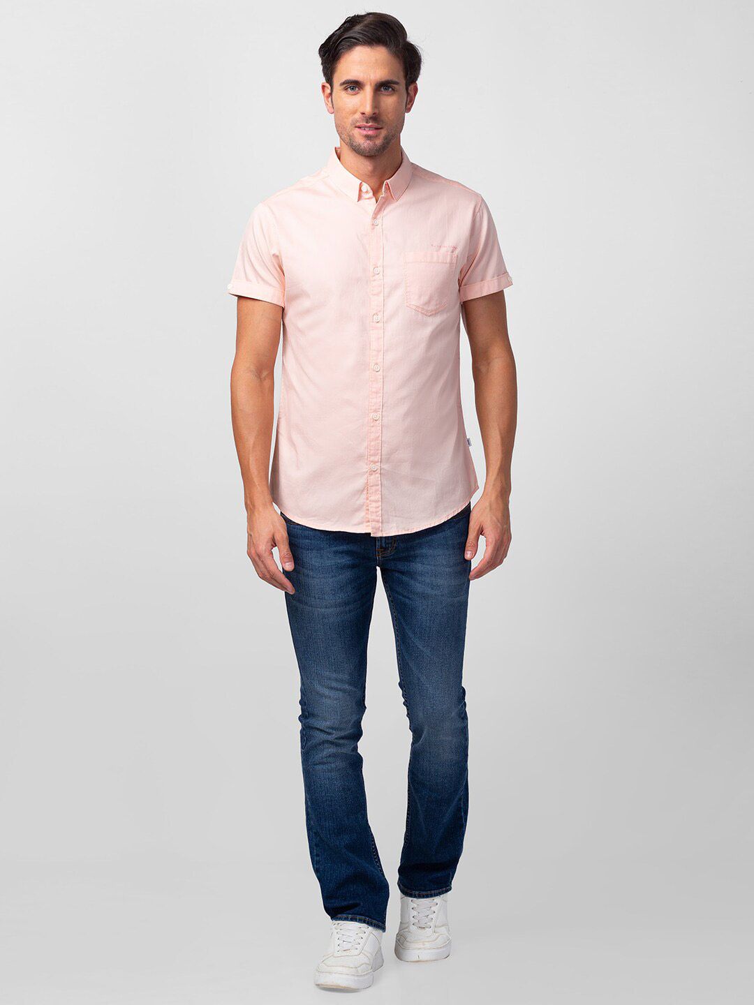 SPYKAR Men Classic Slim Fit Cotton Casual Shirt