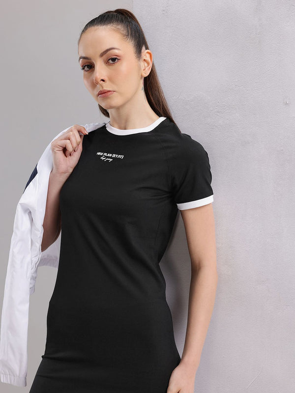 HRX by Hrithik Roshan Printed Monochrome T-shirt Dress