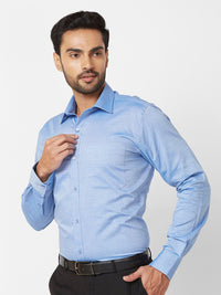 Raymond Contemporary Fit Self Design Cutaway Collar Cotton Formal Shirt