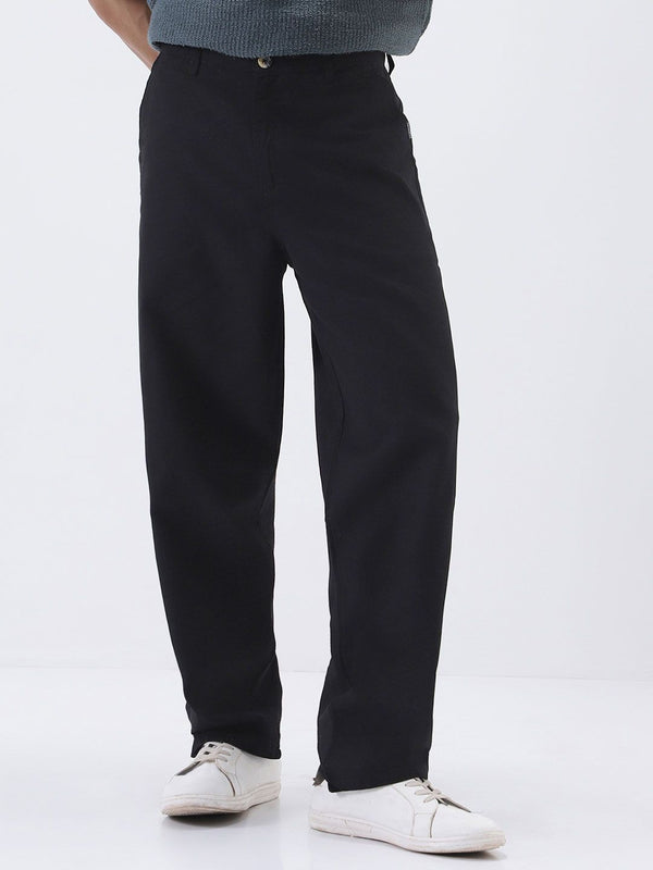 Urbano Fashion Men Solid Non Stretchable Loose Baggy Fit Chino Trousers