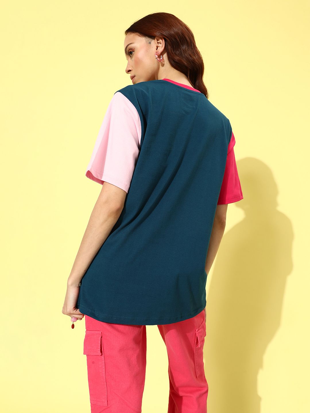 DILLINGER Women Colourblocked Oversized T-shirt