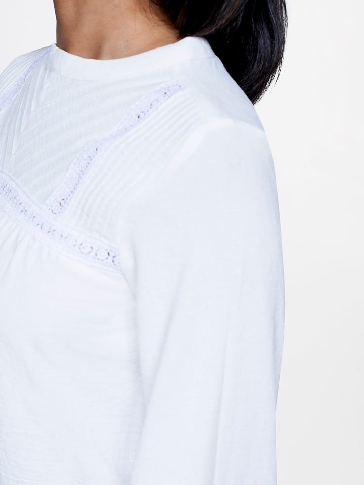 AND Round Neck Puffed Sleeves Gathered or Pleated Top