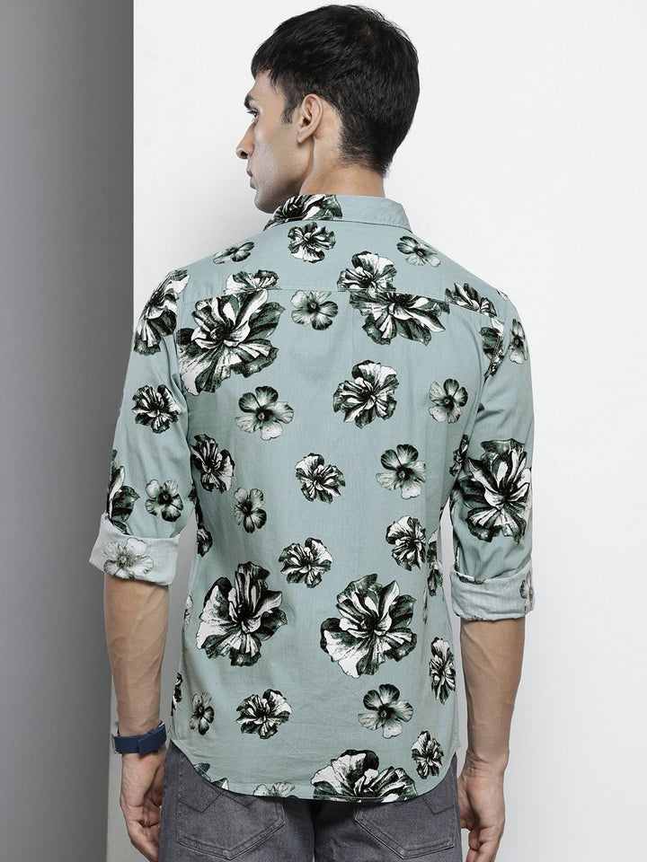The Indian Garage Co Men Blue Classic Floral Printed Casual Shirt