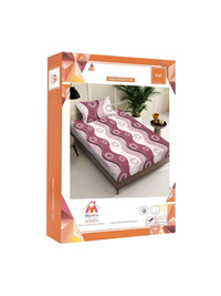 Myntra Elegant Homes Purple Geometric 300 TC Single Bedsheet with 1 Pillow Covers