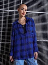 SASSAFRAS Tartan Checked Oversized Pure Cotton Casual Shirt