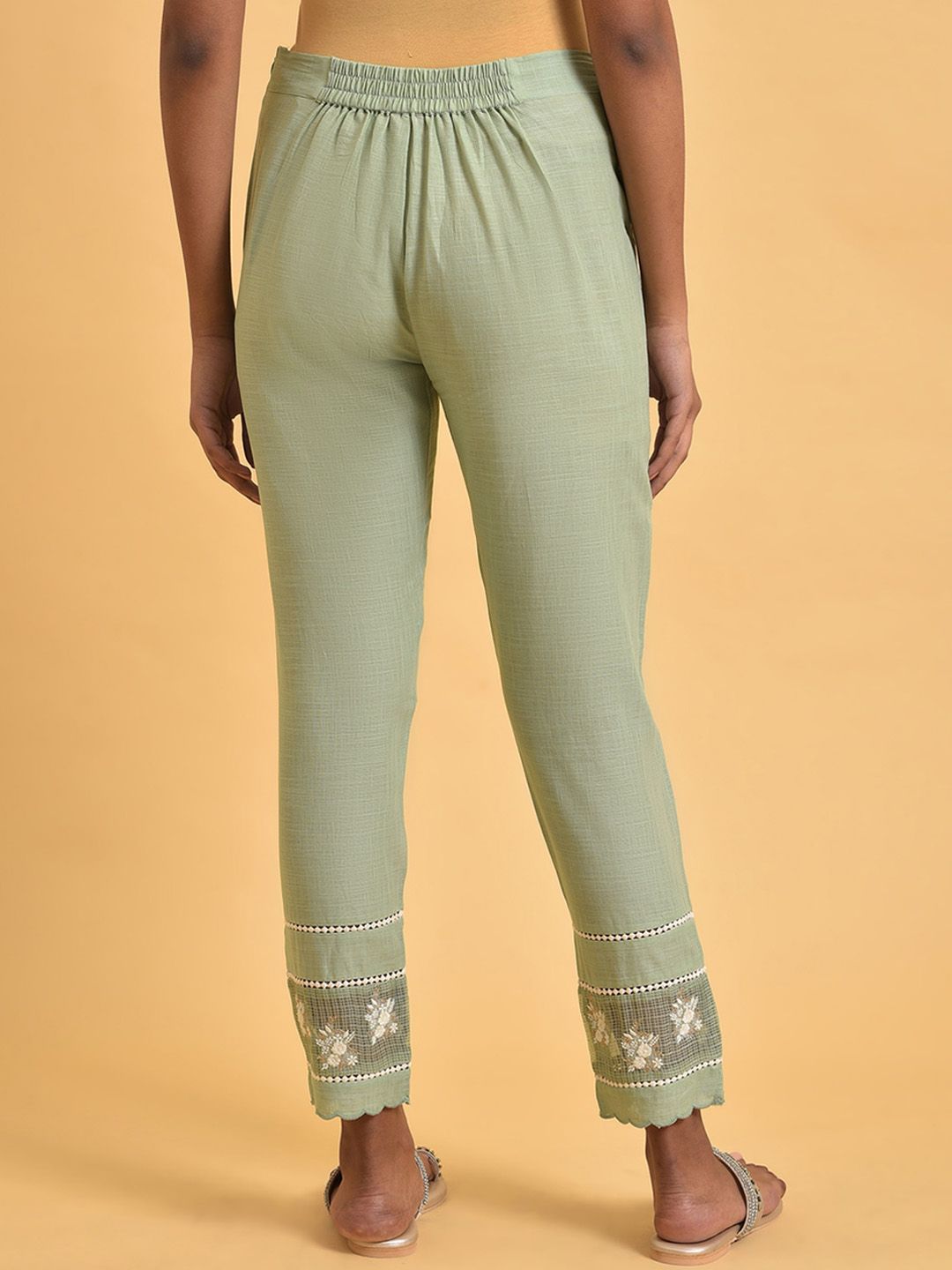 W Women Mid Rise Pure Cotton Regular Trousers