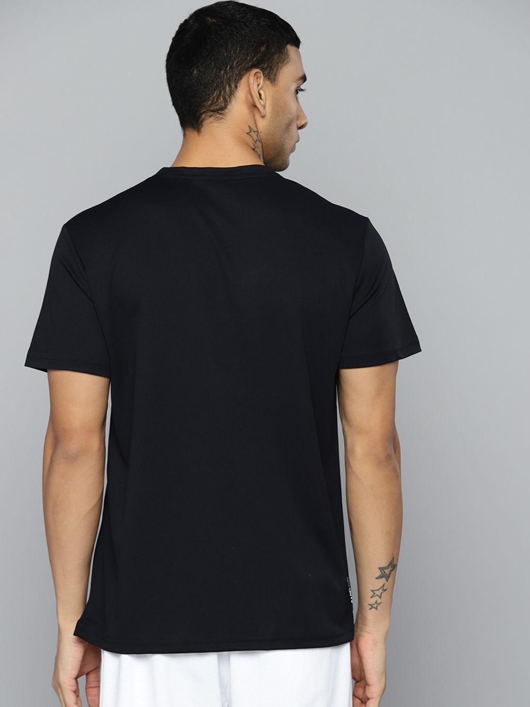 HRX By Hrithik Roshan Running Men Jet Black Rapid-Dry Brand Carrier T-shirts