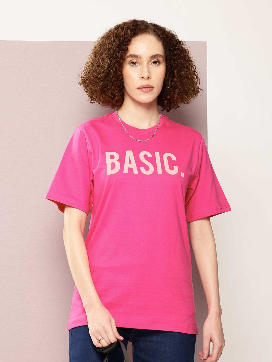 DILLINGER Women Typography Printed Cotton Oversized T-shirt