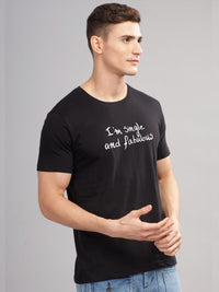 ADRO Men Typography Printed Round Neck Cotton T-shirt
