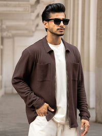 Powerlook Men Textured Spread Collar Casual Shirt