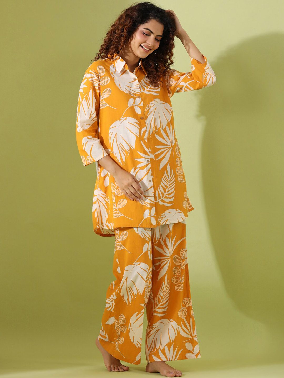 SANSKRUTIHOMES Tropical Printed Pure Cotton Night suit