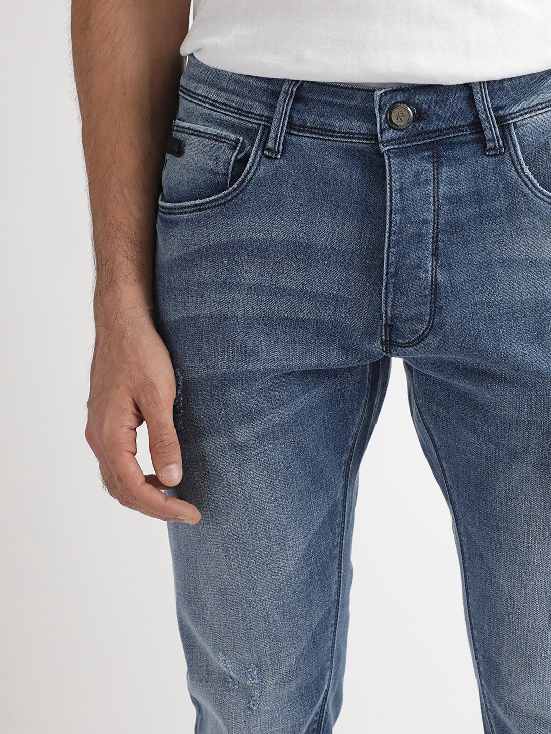 RARE RABBIT Men Dijon Slim Fit Cotton Stretchable Jeans