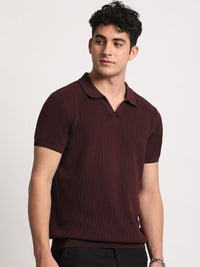 THE BEAR HOUSE Men Striped Regular Fit Cotton Polo Collar T-Shirt
