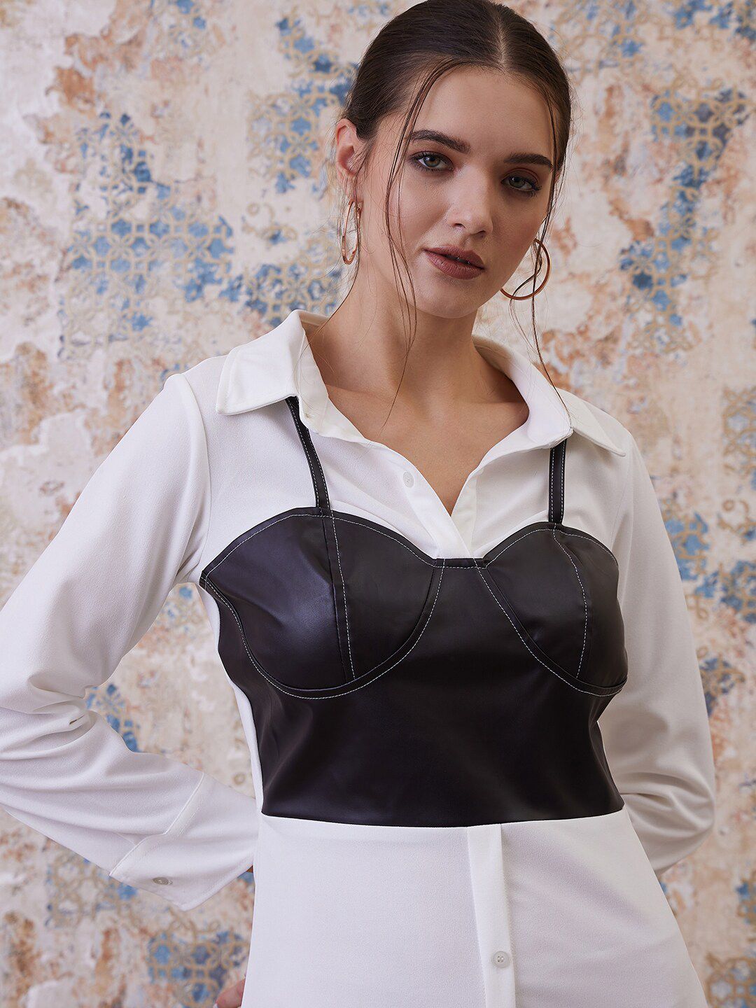 Athena Shirt Collar A-Line Party Mini Dress
