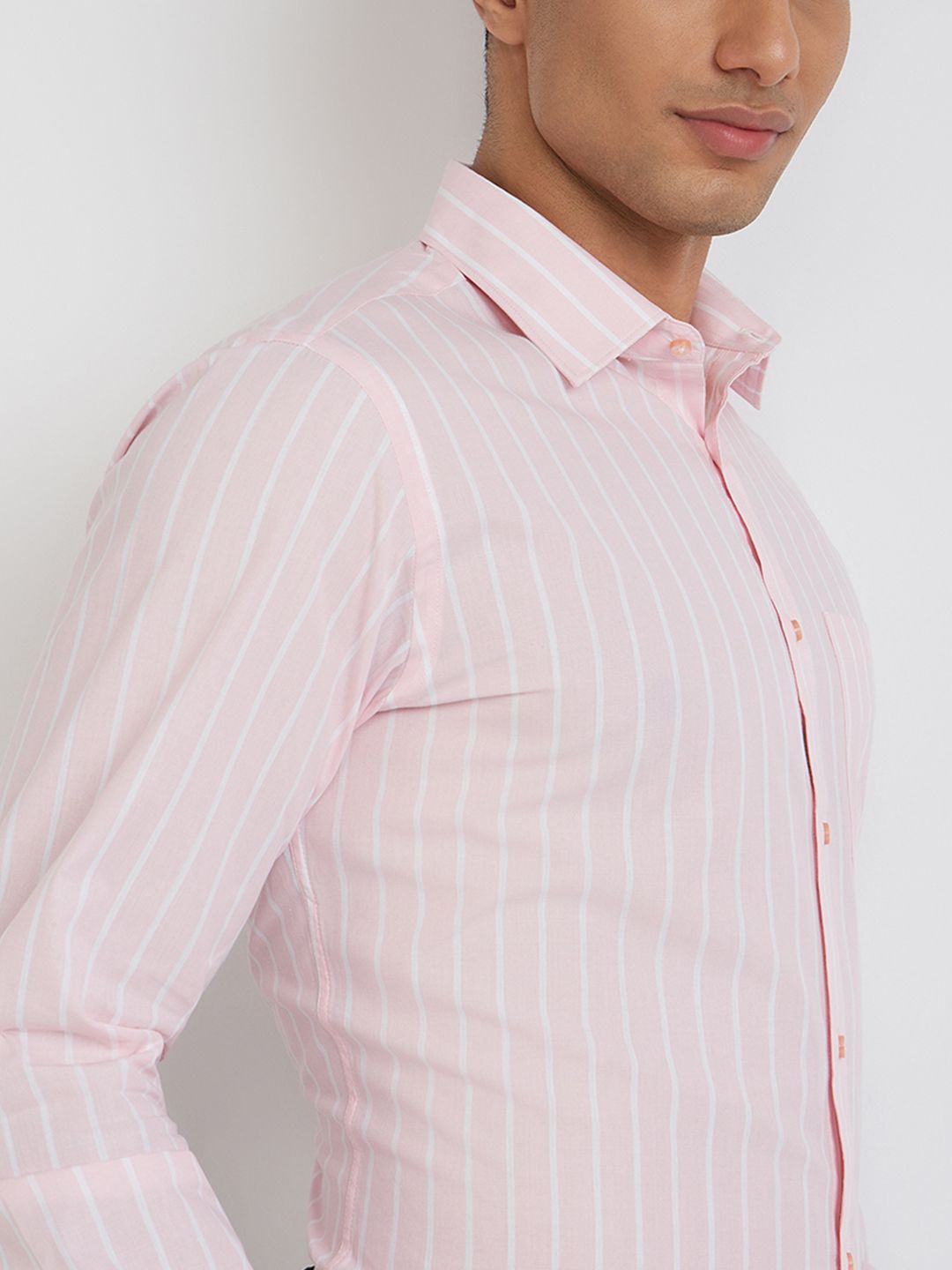 Raymond Pure Cotton Slim Fit Striped Formal Shirt