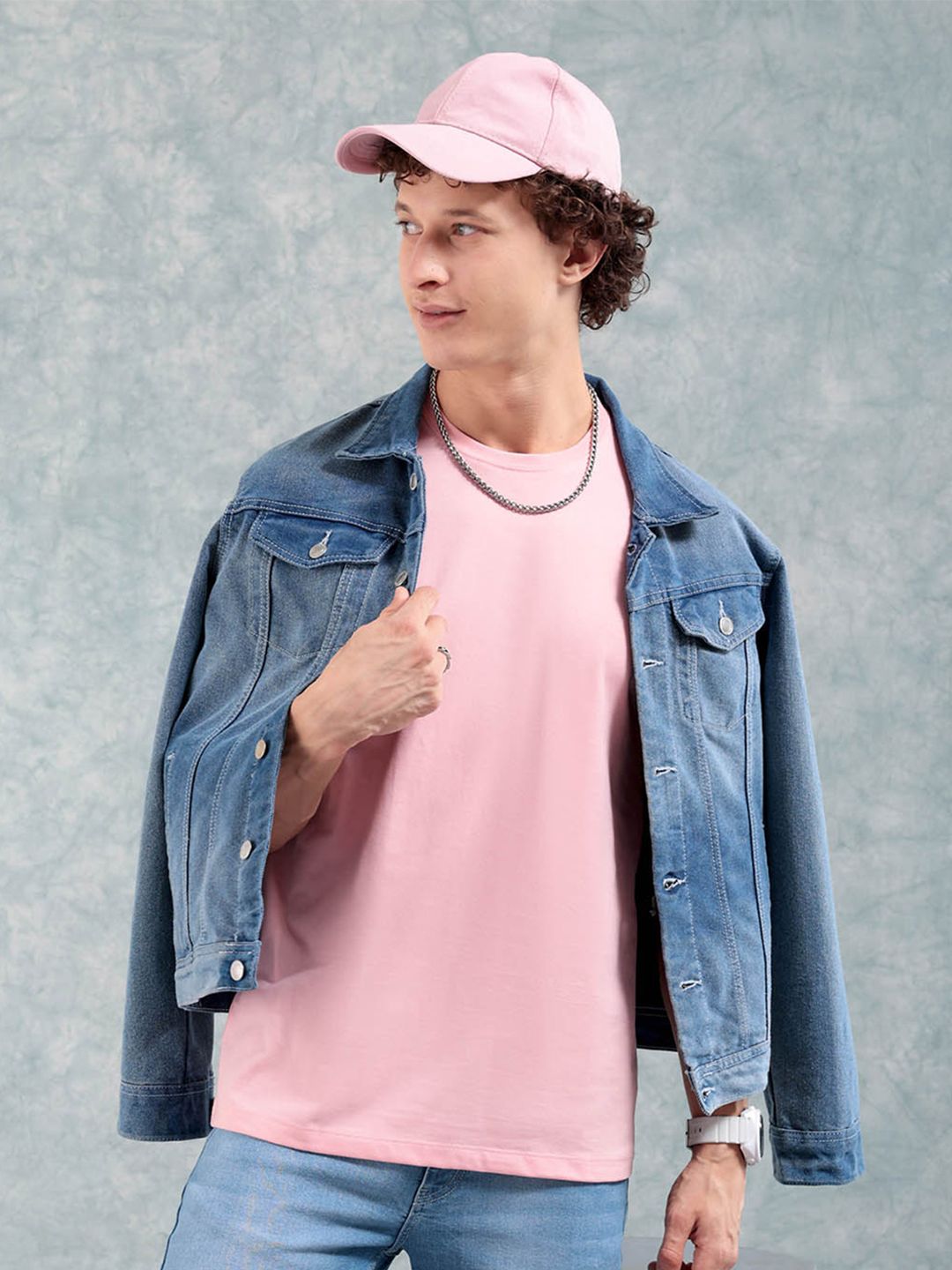 The Indian Garage Co Pink Round Neck Short Sleeves Regular T-shirt