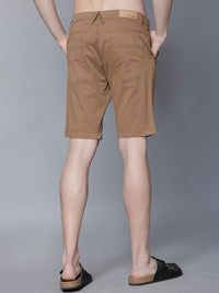 HIGHLANDER Men Khaki Solid Slim Fit Chino Shorts