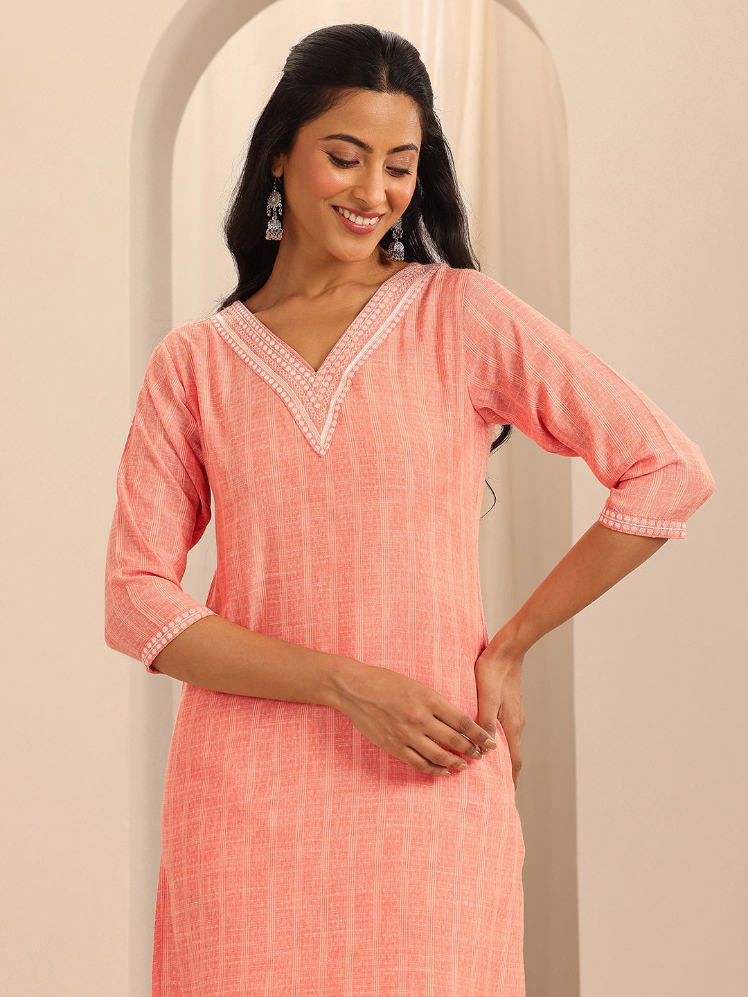 Libas Woven Design straight Kurta