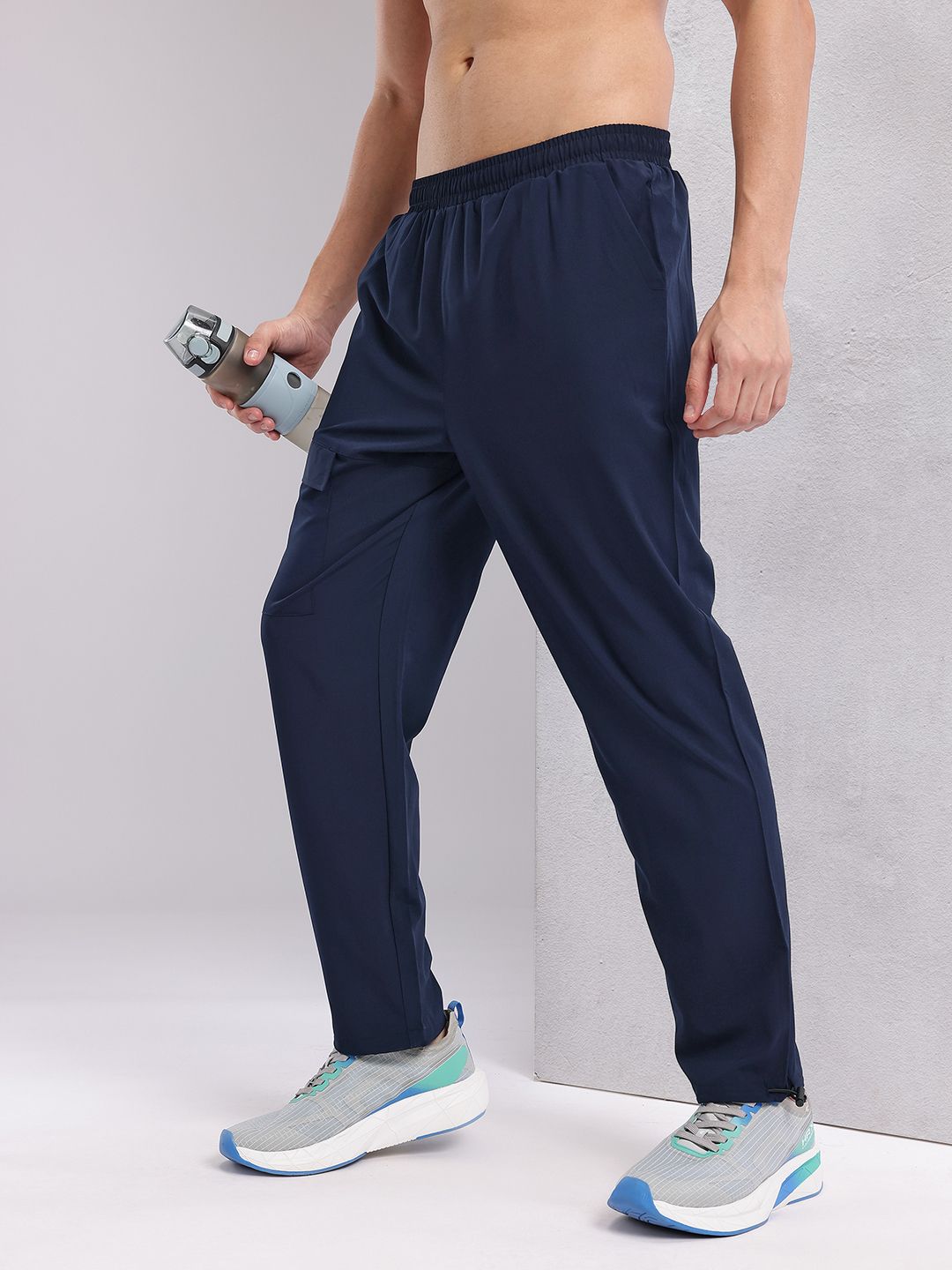 HRX by Hrithik Roshan Men Mid-Rise Rapid-Dry Running Track Pants with Toogled Hem