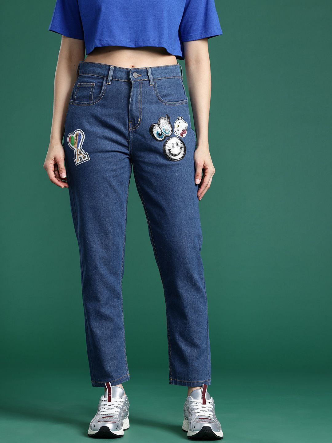 DressBerry Women Boyfriend Fit Embellished Jeans