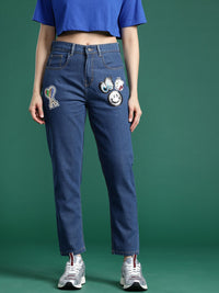 DressBerry Women Boyfriend Fit Embellished Jeans