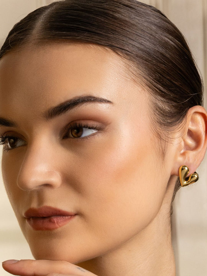 VOGUE PANASH Stainless Steel 18K Gold-Plated Contemporary Studs