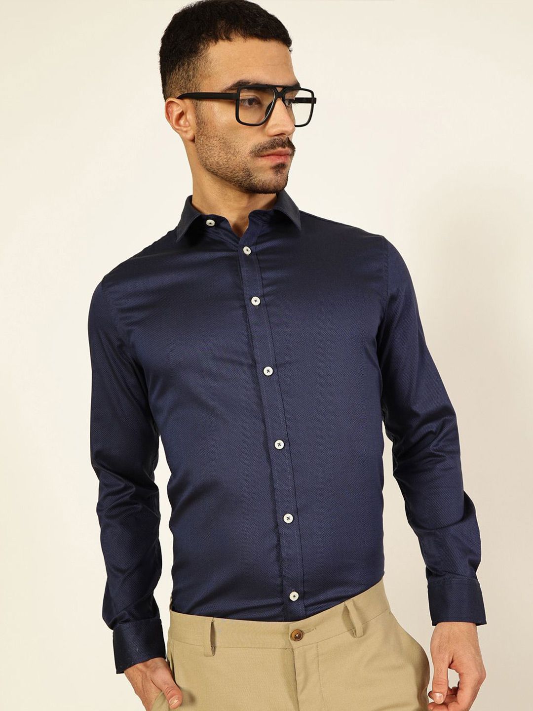 Thomas Scott Men Premium Slim Fit Opaque Formal Shirt