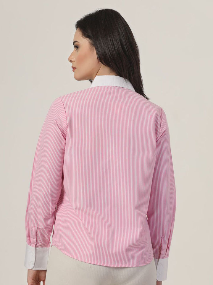 Style Quotient Women Smart Fit Spread Collar Vertical Striped Formal Shirt