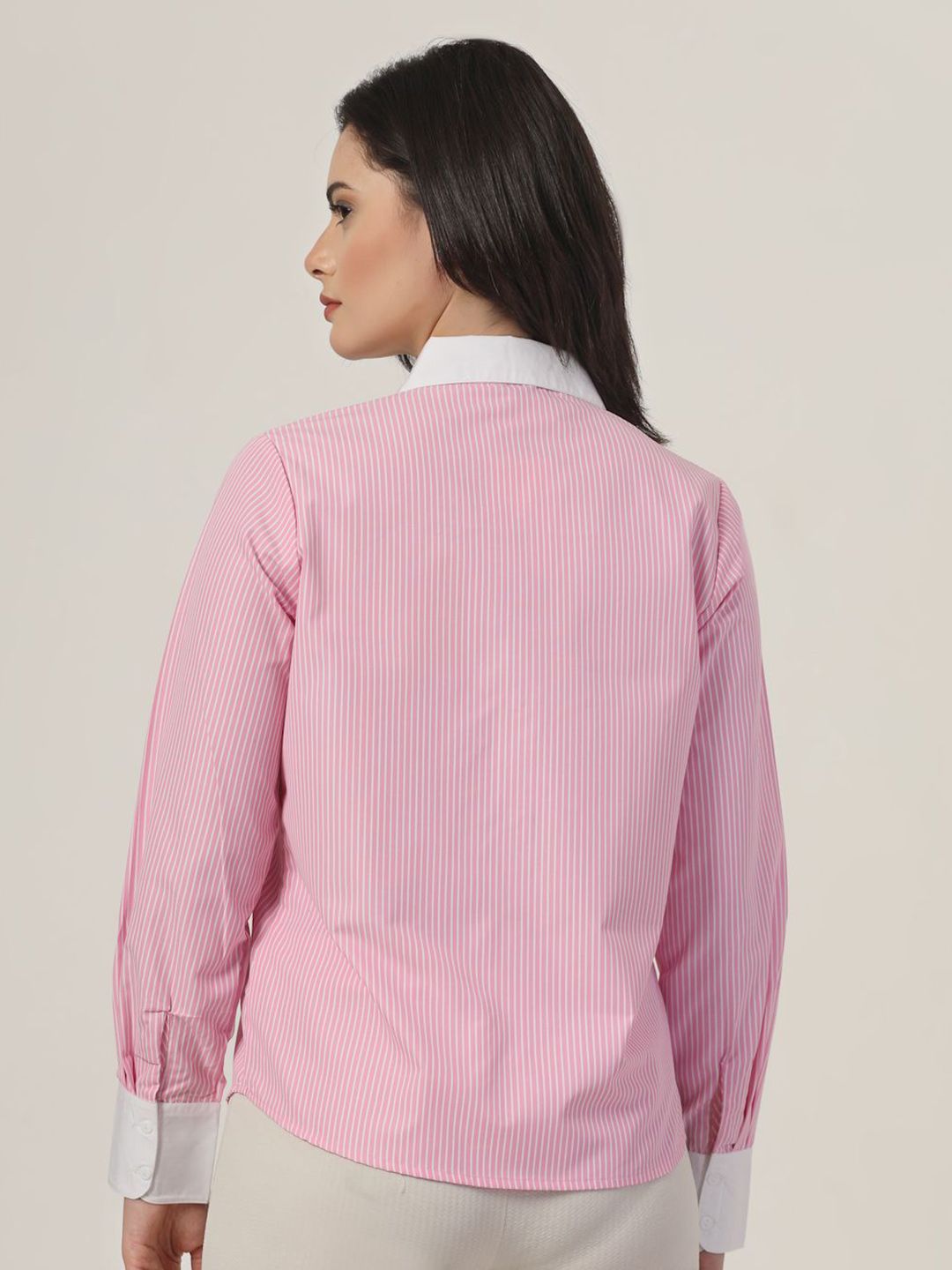 Style Quotient Women Smart Fit Spread Collar Vertical Striped Formal Shirt